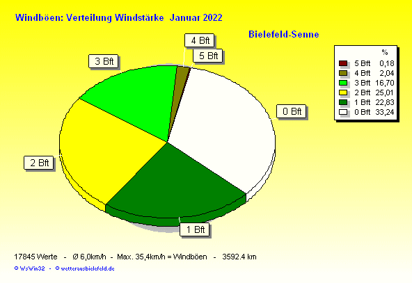Windstärke im Januar 2022