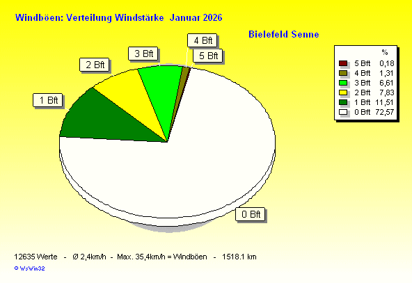 Windstärke im Januar 2026